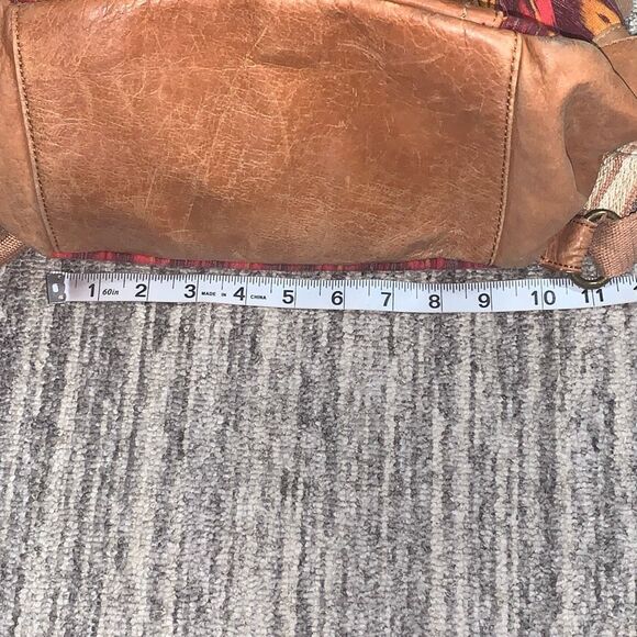 The Sak‎ Ventura Brown Canvas Leather Backpack Drawstring Tribal Aztec Womens - Picture 10 of 12